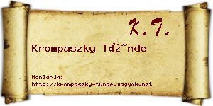 Krompaszky Tünde névjegykártya