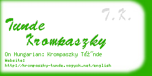 tunde krompaszky business card